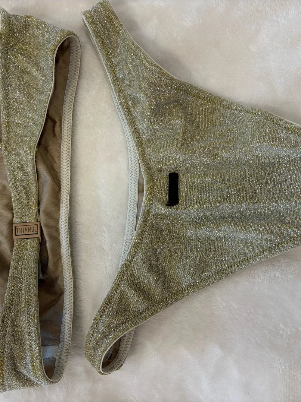 triangl swimwear gold sparkly Bikini Set Top: XS bottom: S